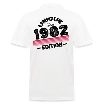 Unique depuis 1982 Edition Anniversaire Millésime 1982 - Polo Homme - blanc - Dos - Kai (181cm)