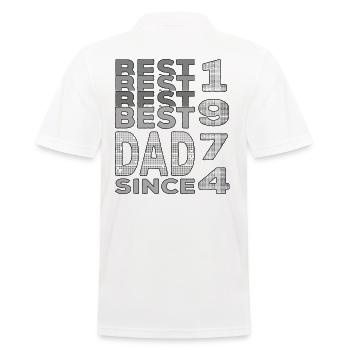Meilleur papa du monde depuis 1974 anniversaire de la fête des pères - Polo Homme - blanc - Dos - Kai (181cm)