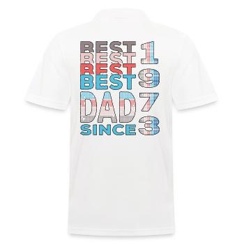 Meilleur papa du monde depuis 1973 anniversaire de la fête des pères - Polo Homme - blanc - Dos - Kai (181cm)