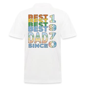 Best dad in the world since 1970 Father's Day birthday - Men's Polo Shirt - white - Back - Kai (181cm)