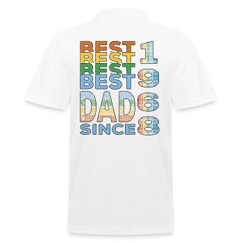 Bester Papa der Welt seit 1968 Vatertag Geburtstag - Männer Poloshirt - Weiß - Hinten - Kai (181cm)