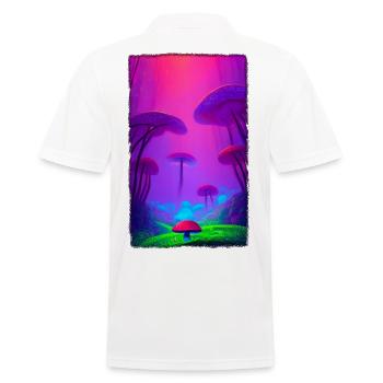 Mushroom Vertical Forest 2 - Men's Polo Shirt - white - Back - Kai (181cm)