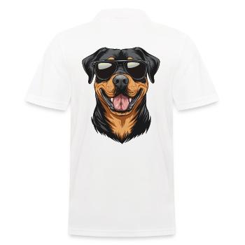 chien Rottweiler cool avec des lunettes de soleil :-) - Polo Homme - blanc - Dos - Kai (181cm)