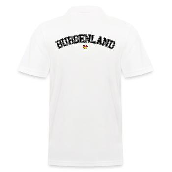 Burgenland Herz Schrift - Männer Poloshirt - Weiß - Hinten - Kai (181cm)
