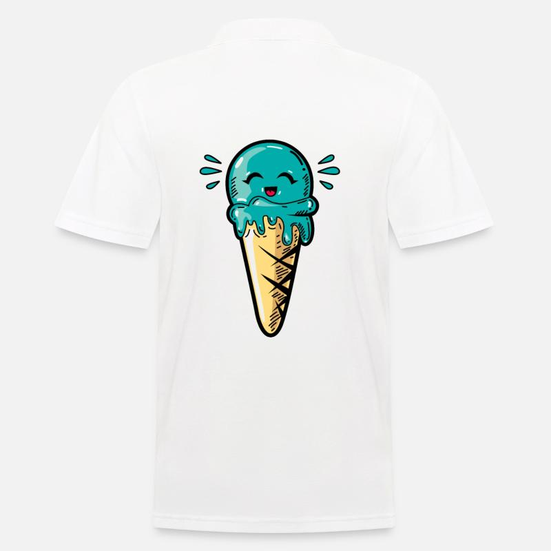 Kawaii Eis Eiskugel - Männer Poloshirt - Weiß