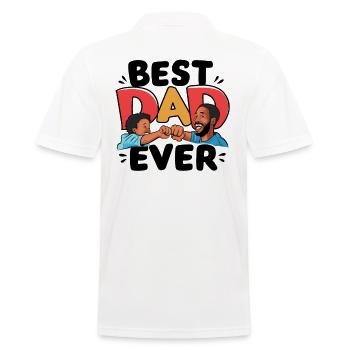 Bester Papa der Welt zum Vatertag oder Geburtstag - Männer Poloshirt - Weiß - Hinten - Kai (181cm)