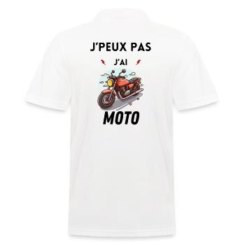 J peux pas j ai moto - Polo Homme - blanc - Dos - Kai (181cm)