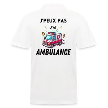 J peux pas j ai ambulance - Polo Homme - blanc - Dos - Kai (181cm)