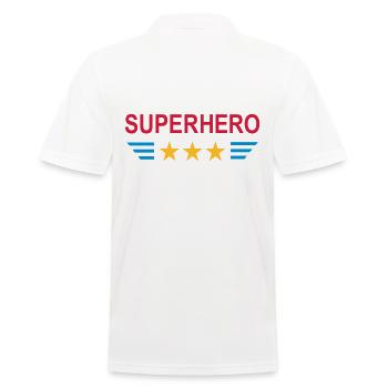★ Couleurs de conception modifiables ★ Super-héros (trois étoiles) - Polo Homme - blanc - Dos - Kai (181cm)