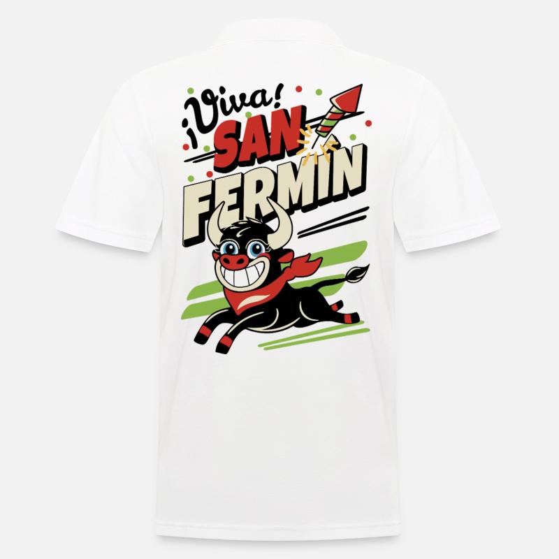 Es lebe San Fermín - Männer Poloshirt - Weiß
