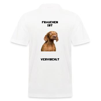 Vervischlt-Vizsla-Hund-Haustier-Liebling-Schatz - Männer Poloshirt - Weiß - Hinten - Kai (181cm)