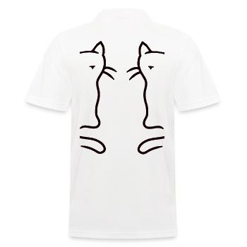 Retro Cats Vintage 90s 80s Cat Kids - Men's Polo Shirt - white - Back - Kai (181cm)