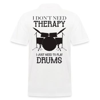 I Just Need To Play Drums - Männer Poloshirt - Weiß - Hinten - Kai (181cm)