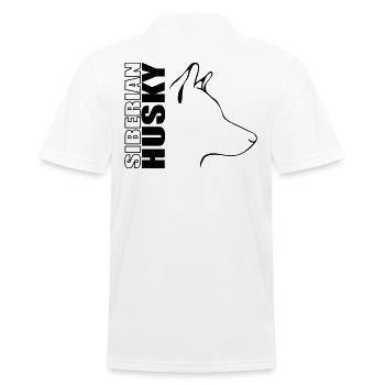 SIBERIAN HUSKY profile dog dogs Wilsigns - Men's Polo Shirt - white - Back - Kai (181cm)
