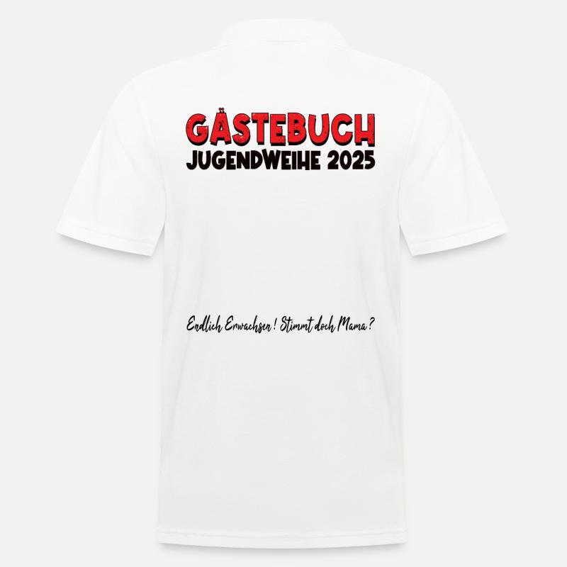 Jugendweihe 2025 Gästebuch - Männer Poloshirt - Weiß