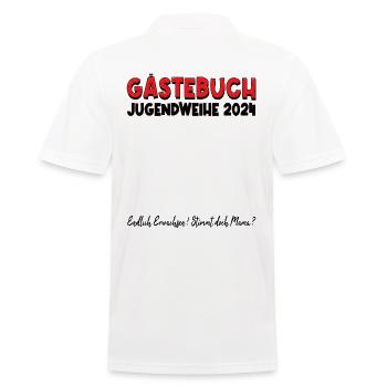 Jugendweihe 2024 Gästebuch - Männer Poloshirt - Weiß - Hinten - Kai (181cm)