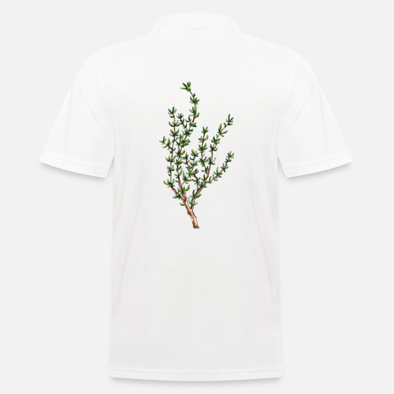 Thymian, Thymus Vulgaris - Männer Poloshirt - Weiß