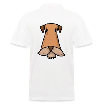Airedale Terrier comic cartoon - Men's Polo Shirt - white - Back - Kai (181cm)