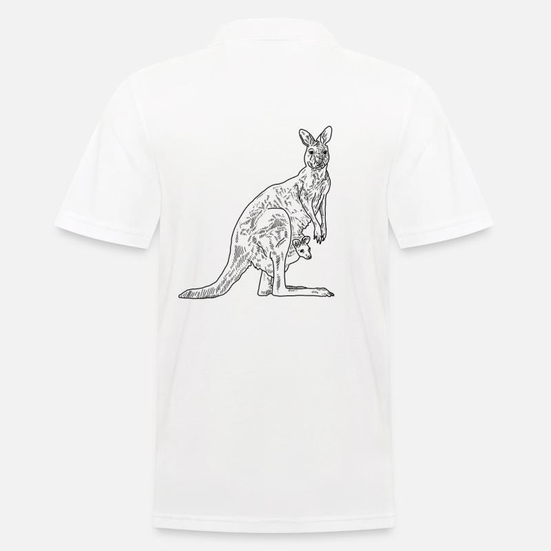 Känguru - Männer Poloshirt - Weiß
