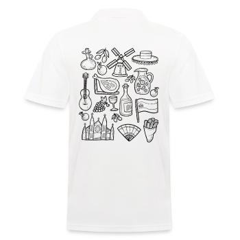 Spain - Men's Polo Shirt - white - Back - Kai (181cm)