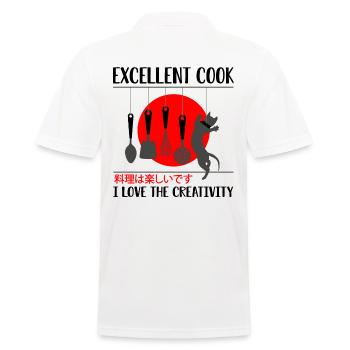 kreativer Koch kocht Gourmet Hobbykoch Chefkoch - Männer Poloshirt - Weiß - Hinten - Kai (181cm)