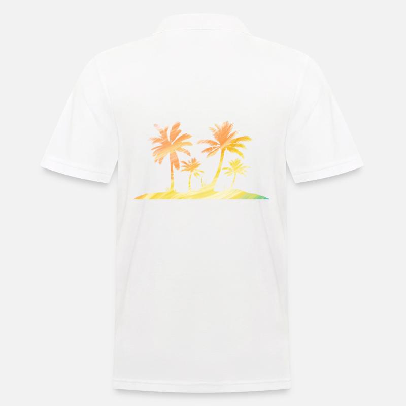 Einsame Insel Regenbogen Bunt - Männer Poloshirt - Weiß