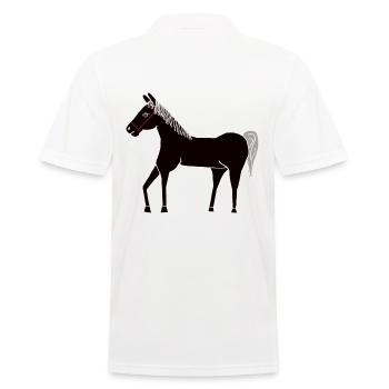 Horse Kids Ross Stallion Black Pony Farm Child - Men's Polo Shirt - white - Back - Kai (181cm)