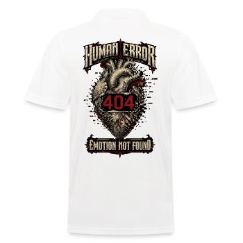 Human Error – Emotion Not Found - Men's Polo Shirt - white - Back - Kai (181cm)