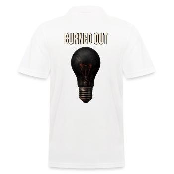 Burned Out – Broken Lightbulb - Men's Polo Shirt - white - Back - Kai (181cm)