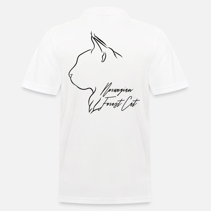 Norwegian Forest Cat Profil Katzen Katze Wilsigns - Männer Poloshirt - Weiß