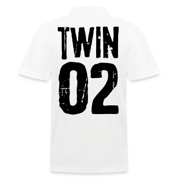 Twin 01 02 Zwillinge Partnerlook Zwilling Geschenk - Männer Poloshirt - Weiß - Hinten - Kai (181cm)