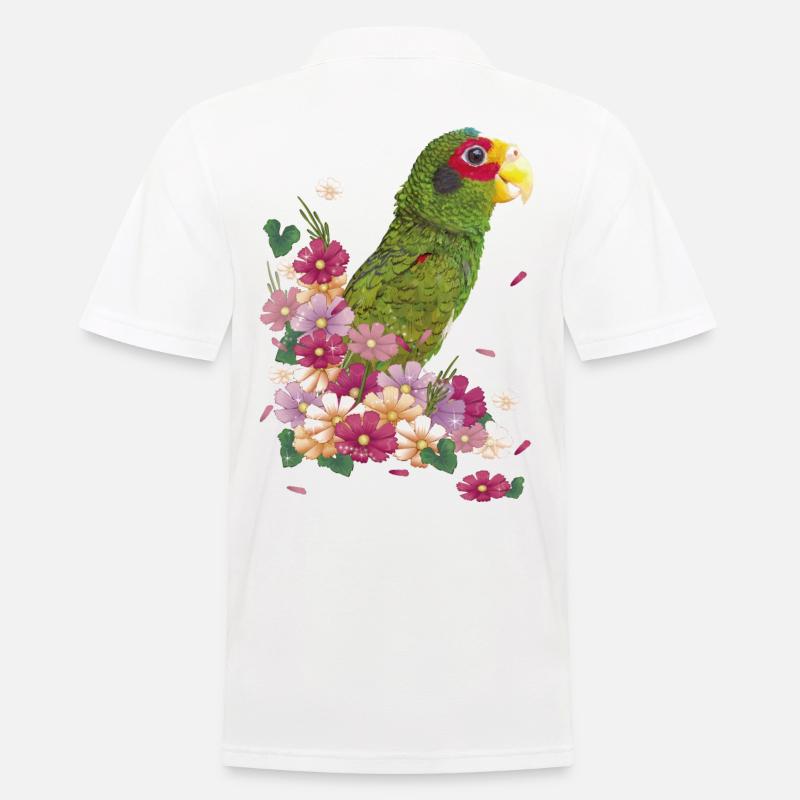 Yucatecan papegojan - Pikétröja herr - vit