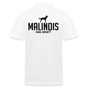 MALINOIS was sonst Hundespruch Wilsigns - Männer Poloshirt - Weiß - Hinten - Kai (181cm)