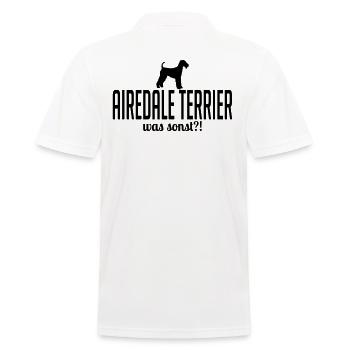 AIREDALE TERRIER was sonst Hundespruch Wilsigns - Männer Poloshirt - Weiß - Hinten - Kai (181cm)