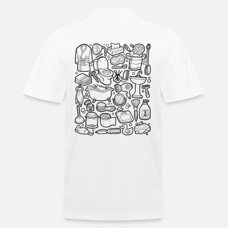 Badezimmer Doodle - Männer Poloshirt - Weiß