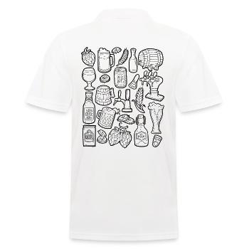 Bier Doodle - Männer Poloshirt - Weiß - Hinten - Kai (181cm)