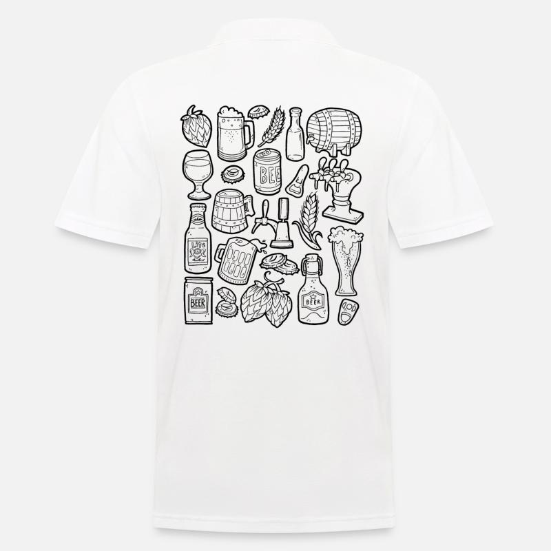 Bier Doodle - Männer Poloshirt - Weiß