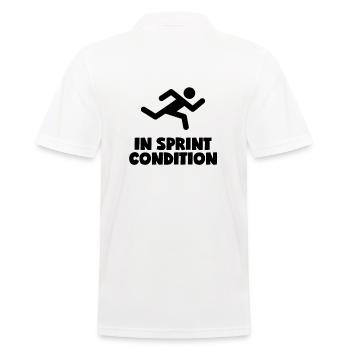 In Sprint Condition - Männer Poloshirt - Weiß - Hinten - Kai (181cm)