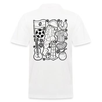 Argentinien - Männer Poloshirt - Weiß - Hinten - Kai (181cm)