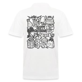 Happy Birthday! Birthday - Men's Polo Shirt - white - Back - Kai (181cm)