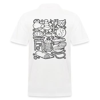 Méditation Zen - Polo Homme - blanc - Dos - Kai (181cm)