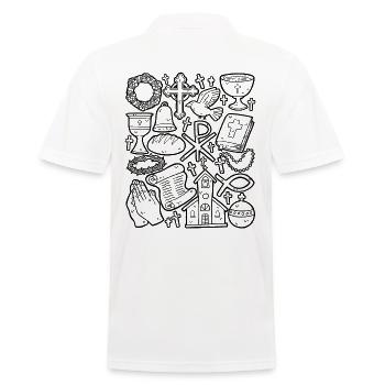 Christentum - Männer Poloshirt - Weiß - Hinten - Kai (181cm)