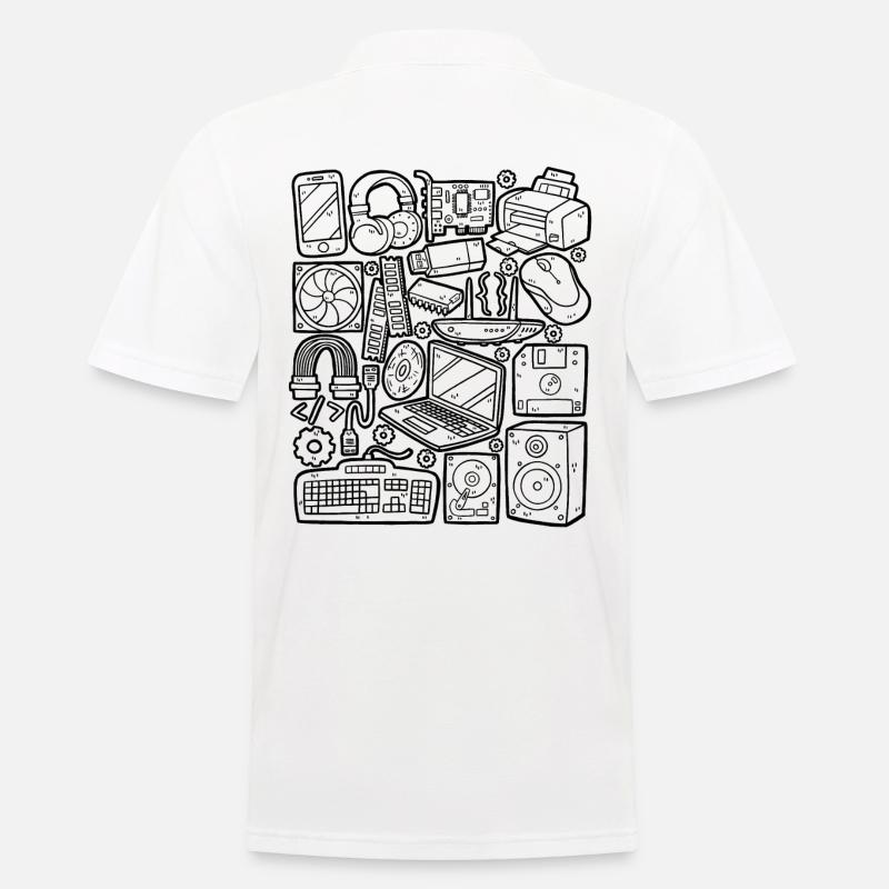 Computer - Männer Poloshirt - Weiß