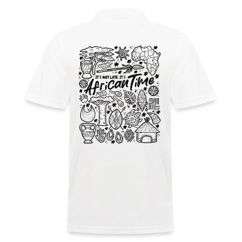 Il n’est pas tard, c’est l’heure africaine - Polo Homme - blanc - Dos - Kai (181cm)