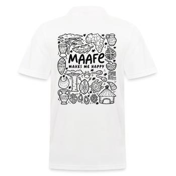 Maafe Makes Me Happy – African Delight - Polo Homme - blanc - Dos - Kai (181cm)