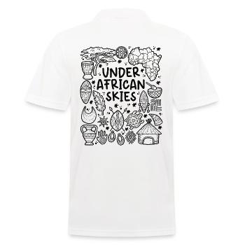 Under African Skies – Unter Afrikanischen Himmel - Men's Polo Shirt - white - Back - Kai (181cm)