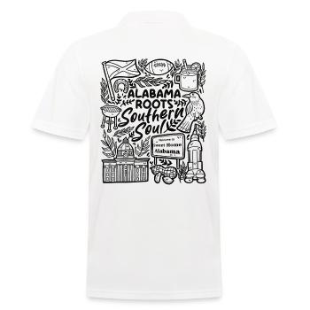 Alabama Roots – Southern Soul - Männer Poloshirt - Weiß - Hinten - Kai (181cm)