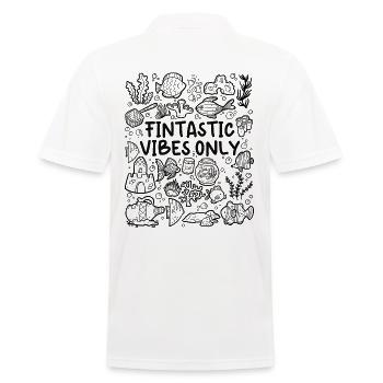 Fintastic Vibes Only – Aquarium - Männer Poloshirt - Weiß - Hinten - Kai (181cm)