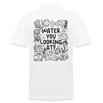 Water You Looking At – Aquarium Humor - Männer Poloshirt - Weiß - Hinten - Kai (181cm)