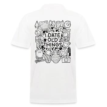 I Date Old Things – Archäologie Humor - Männer Poloshirt - Weiß - Hinten - Kai (181cm)